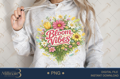 Bloom Vibes PNG Watercolor Floral Bouquet Design, Boho Flowe Product Image 4
