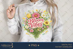 Bloom Vibes PNG Watercolor Floral Bouquet Design, Boho Flowe Product Image 4