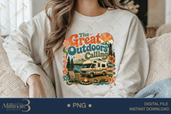 The Great Outdoors Is Calling PNG, Retro RV Camping Sublimat Product Image 4