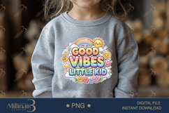 Good Vibes Little Kid PNG, Rainbow Sunshine Cute Clipart Product Image 4