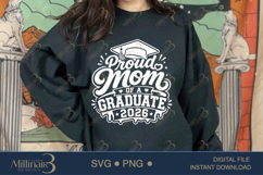 Proud Mom of a Graduate 2026 SVG PNG, Graduation Mom Shirt D Product Image 4