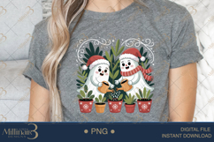 Christmas Ghost Clipart PNG | Cute Watering Plant Ghosts Product Image 4