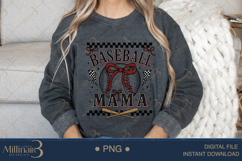 Baseball Mama Coquette Bow PNG | Coquette Bow Sports Png Product Image 3