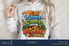 Eat Sleep Camp Repeat PNG, Camping Sublimation Design, Tent Product Image 4