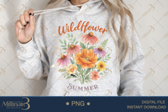 Wildflower Summer PNG, Watercolor Floral Bouquet Design, Bot Product Image 4