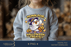 Honk for Halloween Treats PNG, Cute Ghost Goose PNG, Hallowe Product Image 4