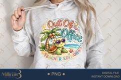 Out Of Office Teacher Edition PNG Funny Teacher Summer Clipa Product Image 4