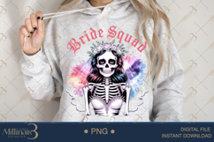 Bride Squad Skeleton Halloween PNG | Spooky Bridal Party Gra Product Image 4