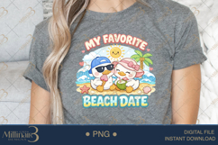 My Favorite Beach Date PNG Cute Duck Couple Design, Summer L Product Image 4