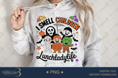 I Smell Children Halloween Lunch Lady PNG|Funny School Cafe Product Image 4