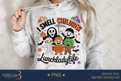 I Smell Children Halloween Lunch Lady PNG|Funny School Cafe Product Image 4