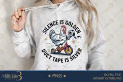Silence Is Golden Duct Tape Is Silver PNG Funny Chicken on Product Image 4