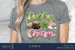 Lucky Charm PNG, St Patricks Day Shamrock Clipart With Pot O Product Image 4