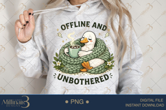 Offline and Unbothered PNG, Cozy Introvert Duck Sublimation Product Image 4
