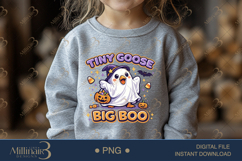 Tiny Goose Big Boo PNG, Cute Halloween Goose PNG, Ghost Goos Product Image 4