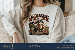 Tiny Bandit Big Attitude PNG, Funny Raccoon Digital Design, Product Image 4