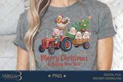 Country Farm Christmas Tractor PNG | Cute Pig Sheep &amp; Chicke Product Image 4