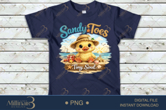 Sandy Toes Tiny Soul PNG Cute Baby Chick Beach Design, Kids Product Image 4