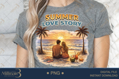 Summer Love Story PNG Romantic Beach Sunset Design, Couple Product Image 4