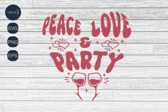Peace Love and Party  SVG PNG Sublimation|Marriage Svg Product Image 4