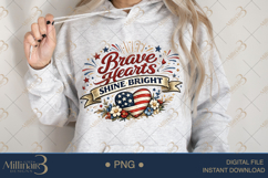 Brave Hearts Shine Bright PNG, Inspirational Quote PNG, Kids Product Image 4