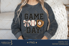 Baseball Game Day Coquette Bow PNG | Coquette Bow Sports Png Product Image 3