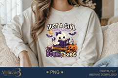 Just a Girl Who Loves Books and Boos PNG, Cute Halloween Boo Product Image 4