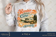 Wander Often Camp Always PNG, Retro Camping Sublimation Desi Product Image 4