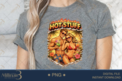 Hot Stuff PNG Sexy Summer Couple Design, Tropical Beach Part Product Image 4