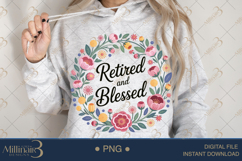 Retired and Blessed Floral PNG |Retirement Party Product Image 4