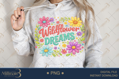 Wildflower Dreams PNG Watercolor Floral Design, Retro Boho Product Image 4