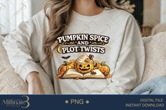 Pumpkin Spice and Plot Twists PNG, Cozy Fall Book Lover Desi Product Image 4