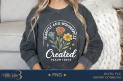 Fearfully and Wonderfully Made PNG |Christian Floral PNG Product Image 4
