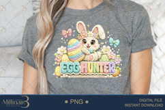 Egg Hunter PNG, Crochet Easter Bunny Sublimation Design, Cut Product Image 4