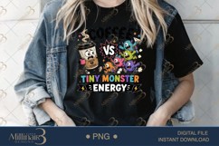 Coffee vs Tiny Monster Energy PNG, Funny Teacher Shirt Desig Product Image 4