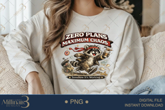 Zero Plans Maximum Chaos PNG, Funny Raccoon Digital Design, Product Image 4