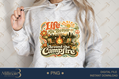 Life Is Better Around the Campfire PNG, Retro Camping Sublim Product Image 4