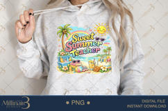 Sweet Summer Teacher PNG Watercolor Teacher Summer Clipart | Product Image 4