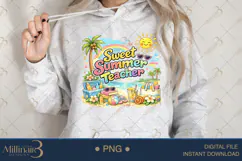 Sweet Summer Teacher PNG Watercolor Teacher Summer Clipart | Product Image 4