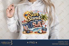 Sun Sand and the USA PNG, Patriotic Beach Summer Sublimation Product Image 4