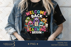 Welcome Back Let the Learning Begin PNG, Funny Teacher Monsters Product Image 4
