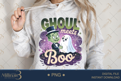 Ghoul Meets Boo PNG Halloween Couple Png, Spooky Couple Png Product Image 4