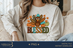Thanksgiving PNG Blessed Turkey Design for Sublimation Product Image 4
