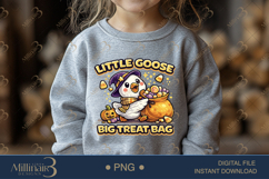 Little Goose Big Treat Bag PNG, Cute Halloween Goose Digital Product Image 4