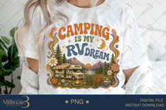 Camping Is My Therapy PNG, Retro RV Camping Sublimation Desi Product Image 4