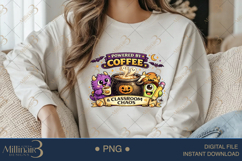 Powered By Coffee And Classroom Chaos PNG, Funny Halloween Product Image 4