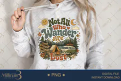 Not All Who Wander Are Lost PNG, Retro Camping Sublimation D Product Image 4
