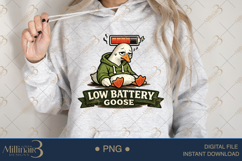 Low Battery Goose PNG, Funny Tired Goose Meme Sublimation De Product Image 4