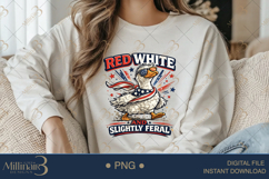 Red White And Slightly Feral PNG, Funny Patriotic Goose Subl Product Image 4