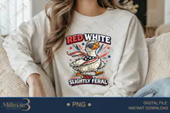 Red White And Slightly Feral PNG, Funny Patriotic Goose Subl Product Image 4